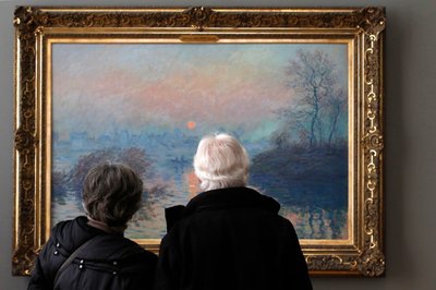 Atardecer sobre el Sena, invierno, 1880 de Claude Monet